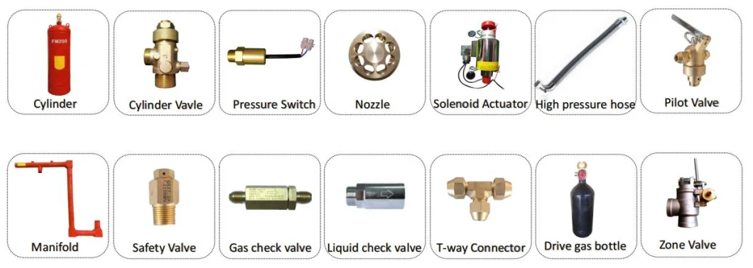 Pri-Safety 90kg Pipe Network FM200 Fire Suppression System From Manufacturer